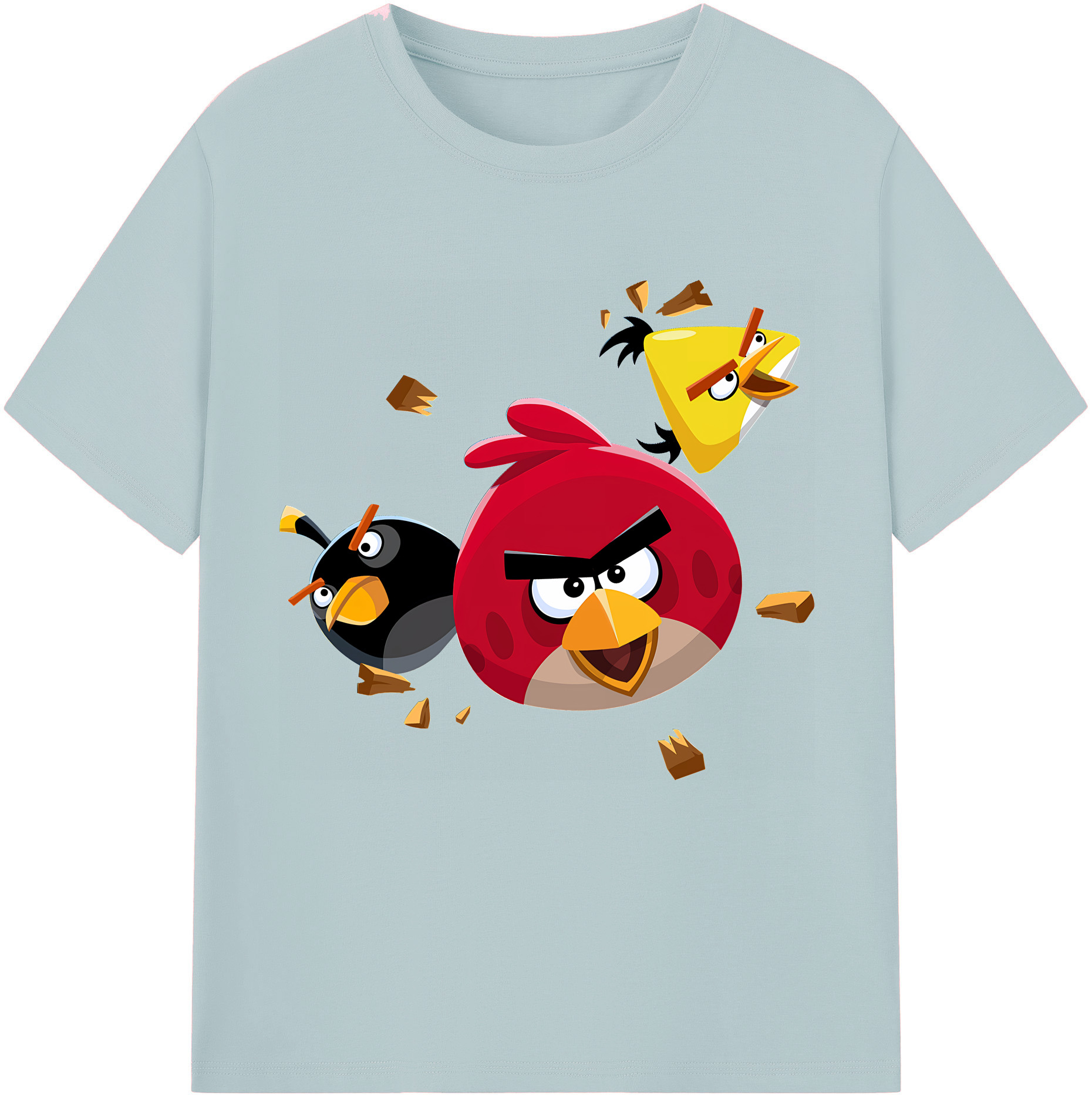 （画像用） Angry Birds アングリーバード 綿100％半袖Tシャツ（フロントプリント）
